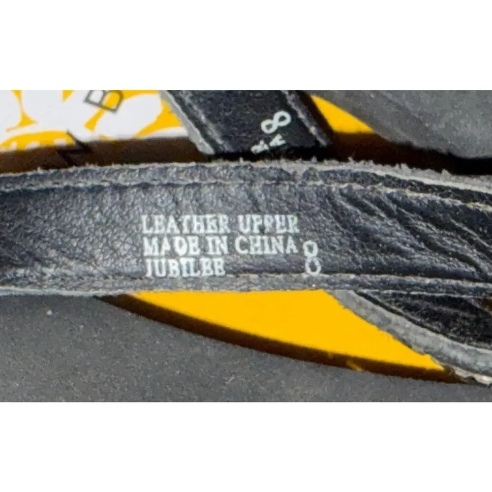 Yellow Box Women’s Jubilee Flip Flops Thong Black Sandals Slide Rhinestone Sz. 8 - Picture 5 of 6